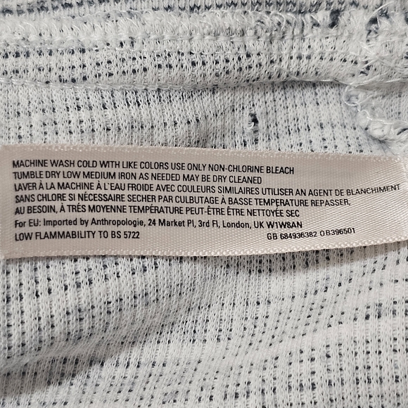 ANTHROPOLOGIE LILKA Patterned Lounge Pants White Black Size M - Picture 6 of 6